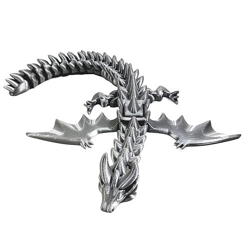 Miniatura 6 de Flexi-Mech War Dragon 3D Printed Onyx Black Imperial Reptile Articulated Bling Toy