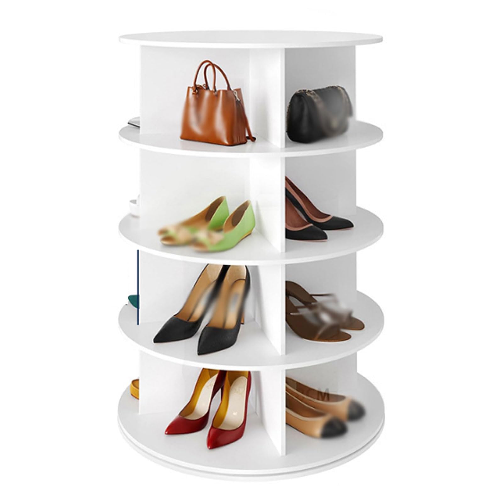 Zapatero Que Ahorra Espacio, Torre de Zapatero Giratorio fácil de Usar, Almacenamiento de Zapatos de Madera de 4 Niveles para Esquina de Entrada Estante Giratorio