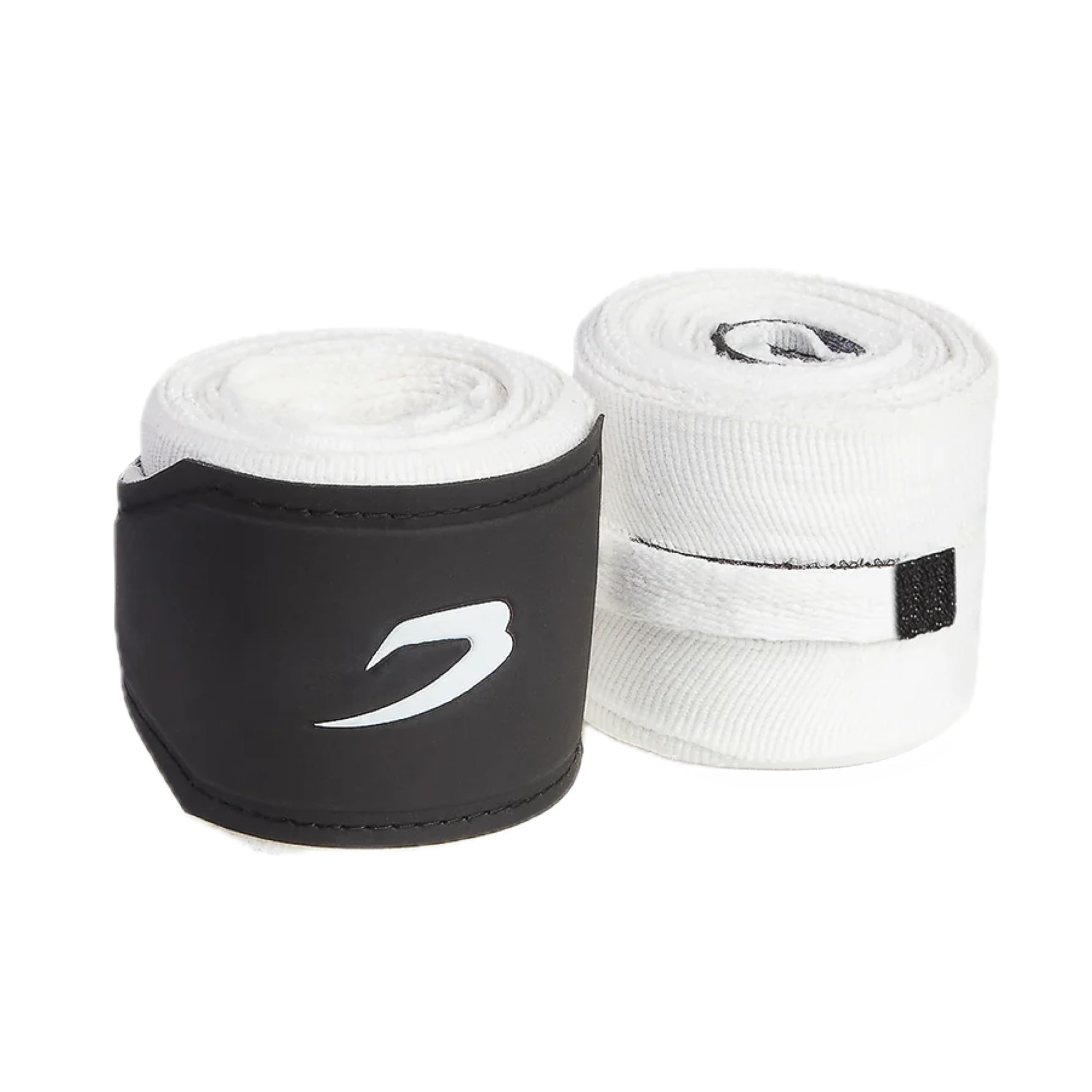 BOXRAW Boxing Hand Wraps 3m White - Handwraps for Boxing & MMA - Elasticated Bandages with Rubberised Wrist Support - Quick and Easy Thumb Loop Application - Free Carry Case
