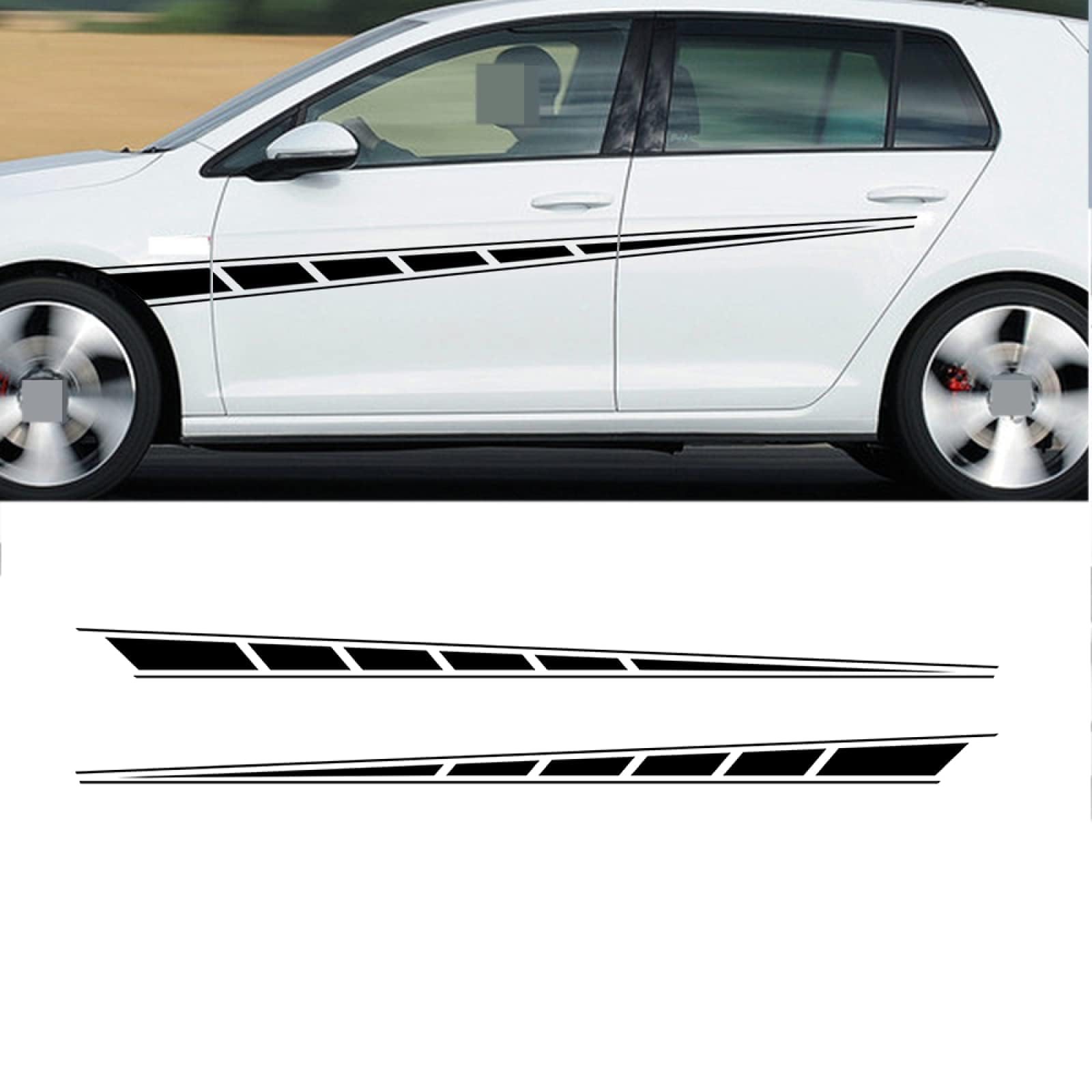 UNCLE LIAO Car Side Skirt For GTI MK7 MK5 MK6 MK4 Auto Car Door Sticker Side Step Skirt.,Yellow