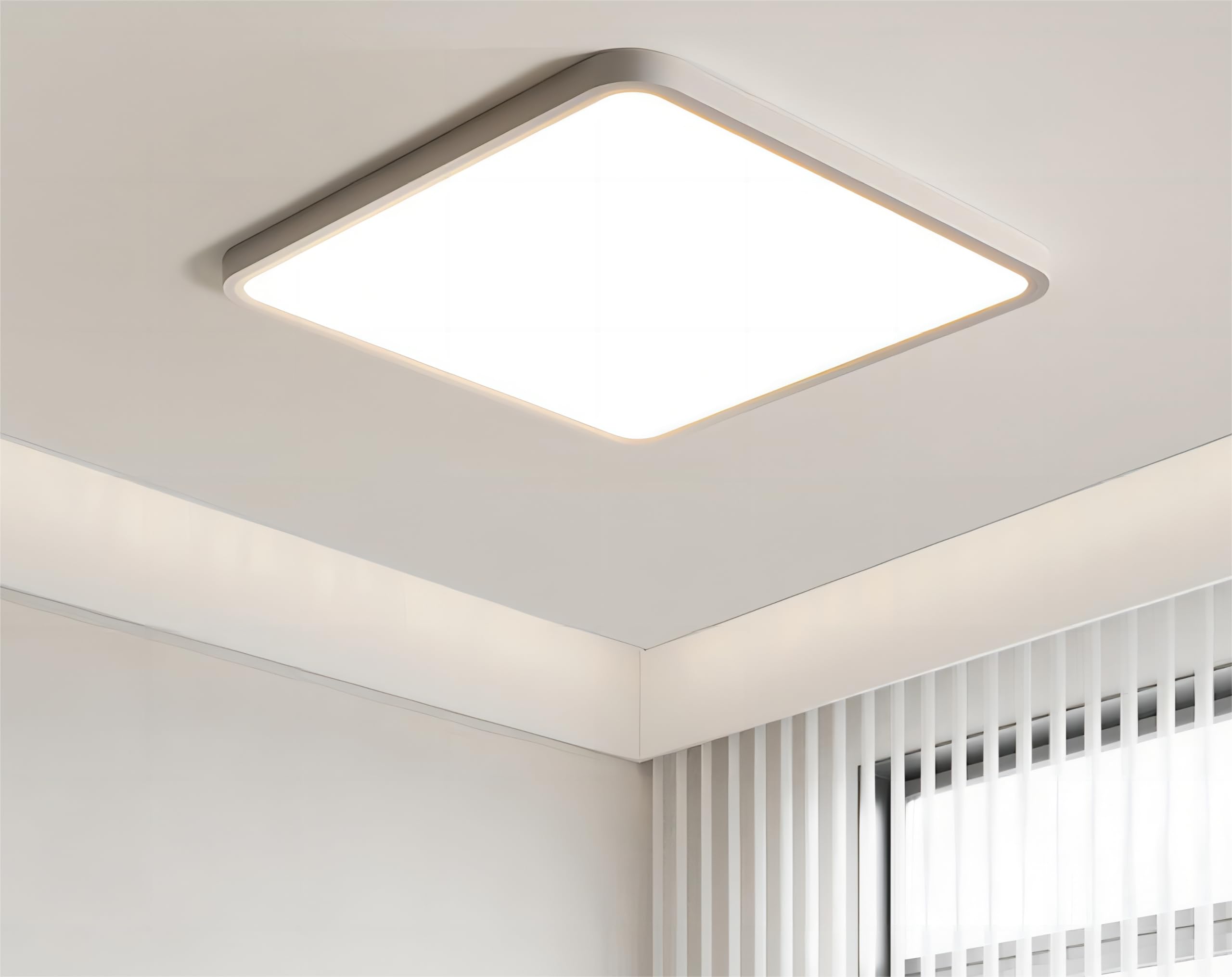 Yafido28W Square LED Ceiling Light with Radar Sensor, 3000K-6000K Ultra Thin White Ceiling Light, 30 cm Ceiling Light with Motion Sensor for Hallway, Porch, Garage, Balcony