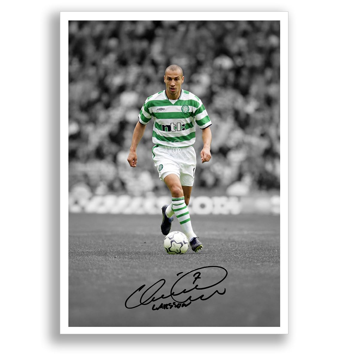 Henrik Larsson Celtic Signed Photo Poster Print Picture Display Framed Autograph Memorabilia Gift Sweden (A3 Poster Only)