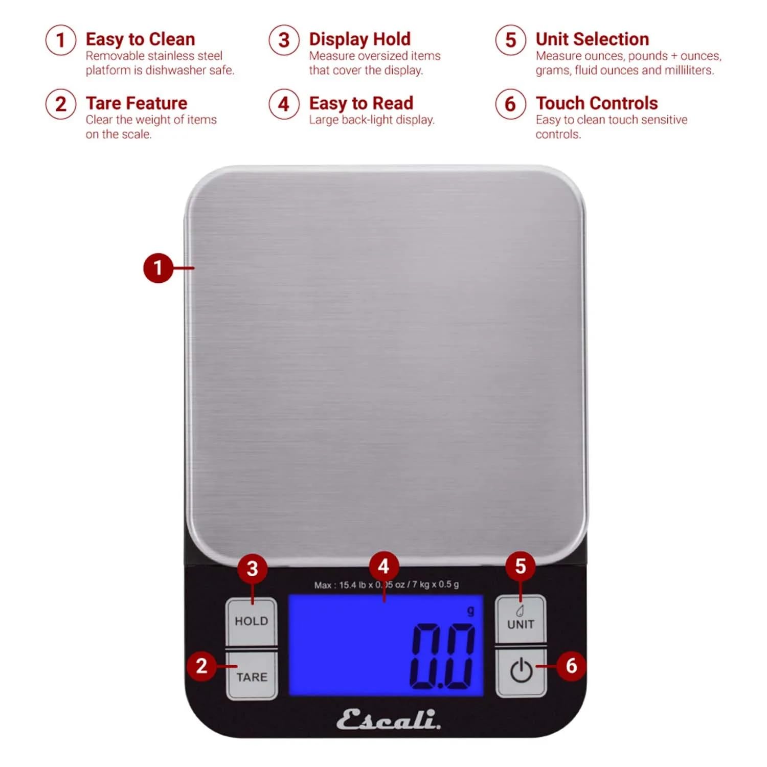 Amazon.com: Escali Nutro Digital Food Scale, Multi-Functional