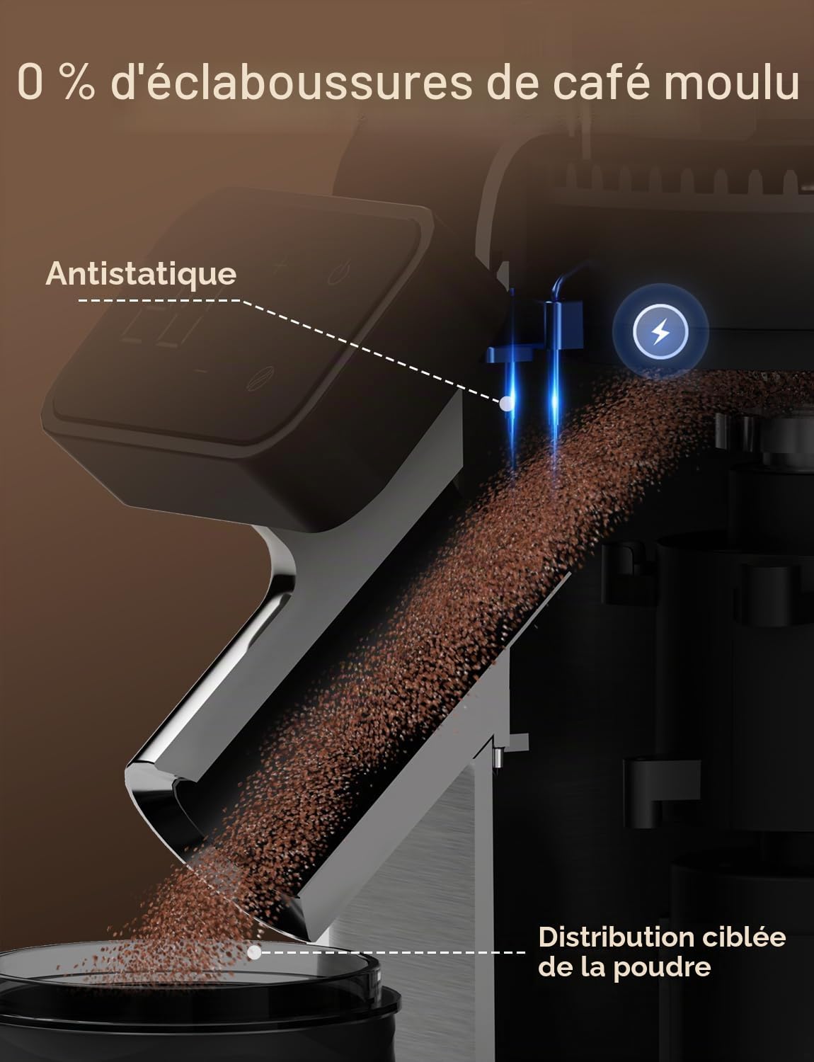 Neretva Machine a Cafe 20 Bar Compacte En Acier Inoxydable Cafetière Expresso & Professionnel Meules Coniques Moulin à Café Électrique avec 40 Réglages