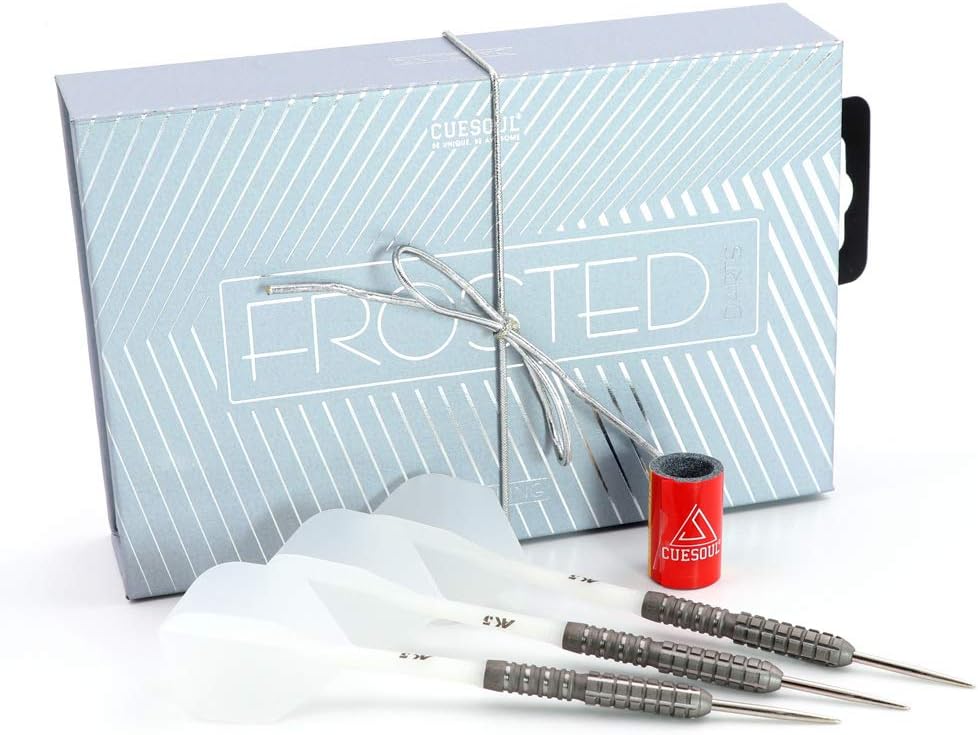 CUESOUL Dazzling 22g Super Grip Steel Tip 90% Tungsten Dart Set Frosted Surface with ROST Integrated Dart Flights and Shafts