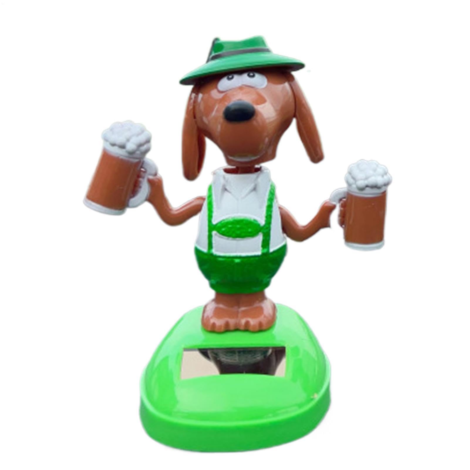 Luckxing Car Solar Wobble Figure, Small Beer Dog Solar Wobble Figures, Dancing Beer Dog Figures, Dancing Solar Figure Statue, Car Dashboard Decorative Ornaments, Solar Figure for Car, Truck, Home
