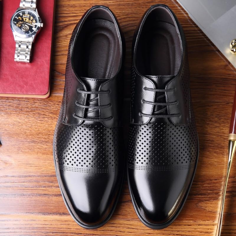 Men's Breathable Leather Wingtip Brogue Oxfords Formal Pointed Lace Up Casual Business Suit Tuxedo Shoes Lace-up Casual Business Oxford Sneakers2