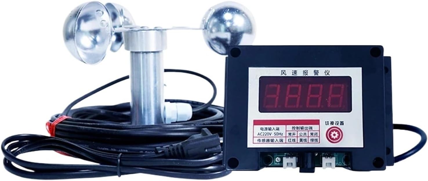 0-40m/s Wind Speed Sensor, Wind Speed Gauge, Aluminum Alloy Wind Blade, Intelligent Wind Power Wind Level Transmitter, Weather Alarm(Style A)