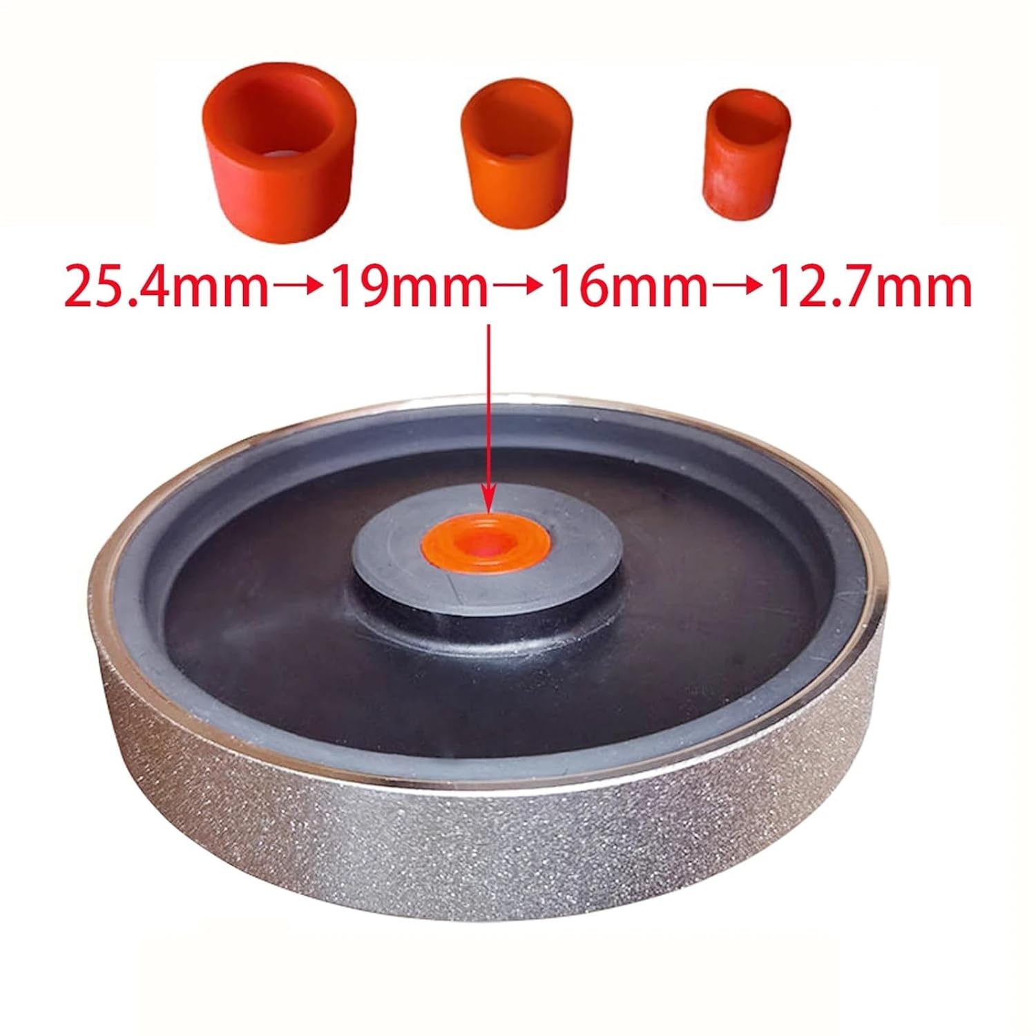 6 Inch Diamond Grinding Wheel 150x25x25.4mm Electroplated Parallel Jade Carbide Alloy Steel Grinding Tool with Reducing Sleeve(2000)