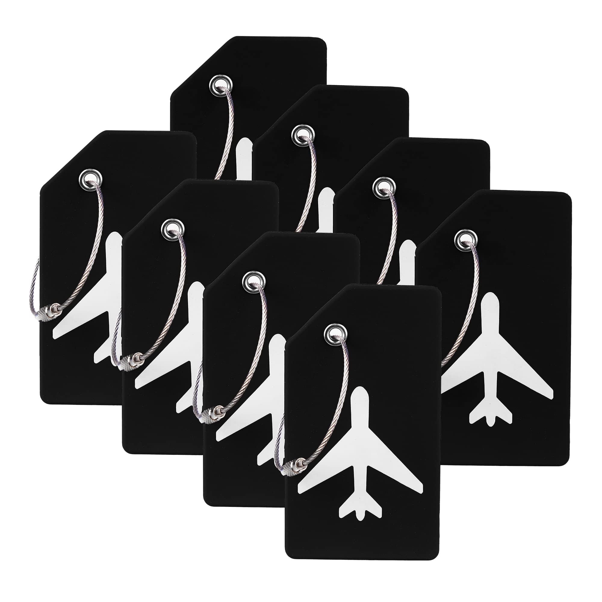 8 Pack Silicone Luggage Tag Baggage Handbag School Bag Suitcase Instrument Tag Label by Gostwo (Black)