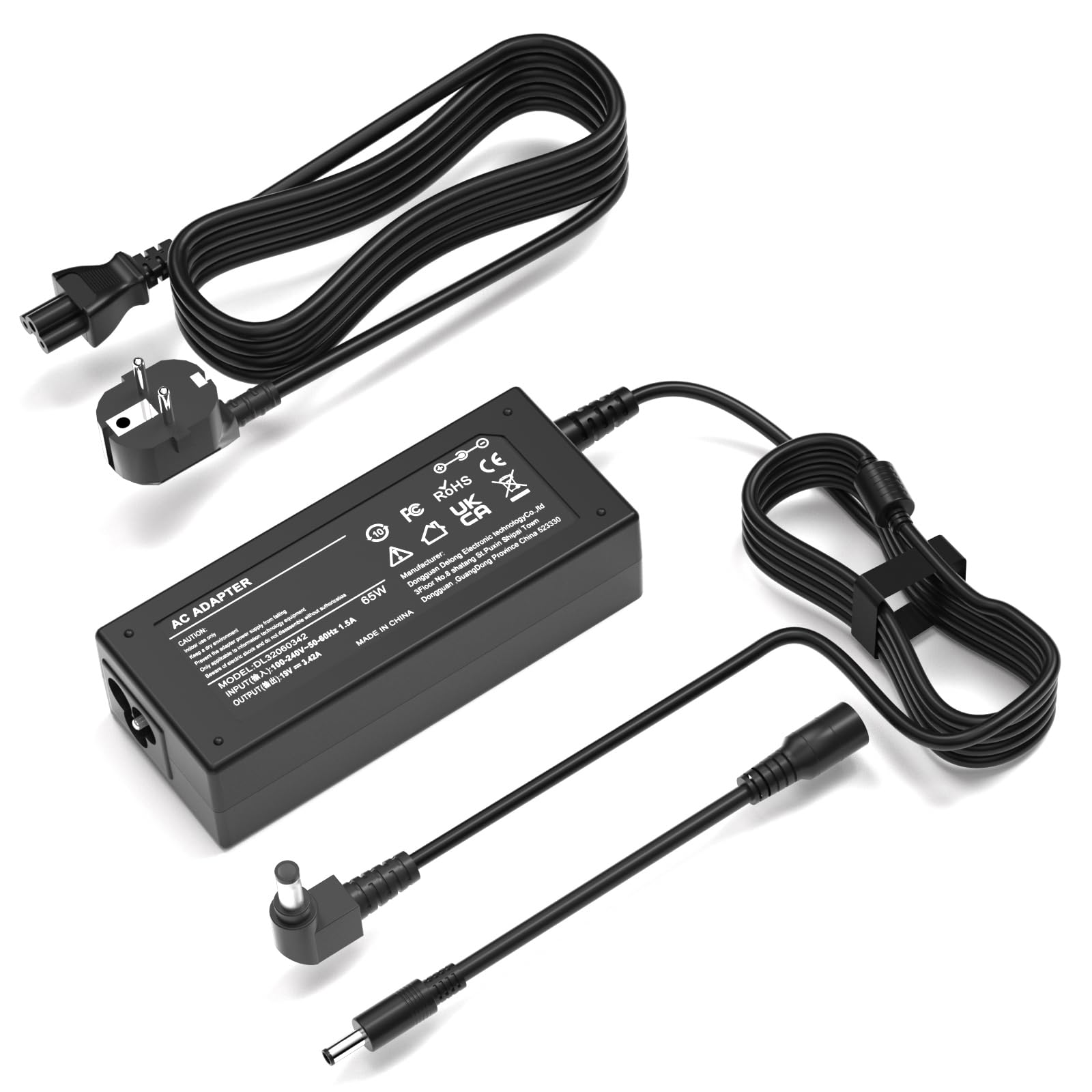 Cargador 65W Compatible con HP monitores LED LCD HD de 27" 25" 23.8" 23" 21.5" 20" 25f 27f 22cwa 27es 27er 27eb 27xi 27xw 27bw 24m 23er 23es 27eb 32f vh240a 24ea 27 25vx ADPC1945 Adaptador