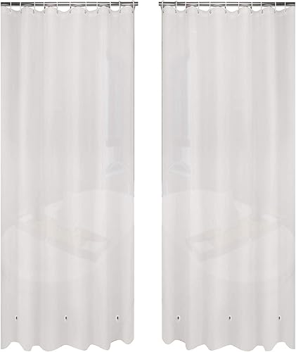 Ghooss Cortina de ducha (paquete de 2), cortina de ducha de PEVA para baño, inodora, impermeable, calibre 4, 72 x 78 pulgadas, escarcha
