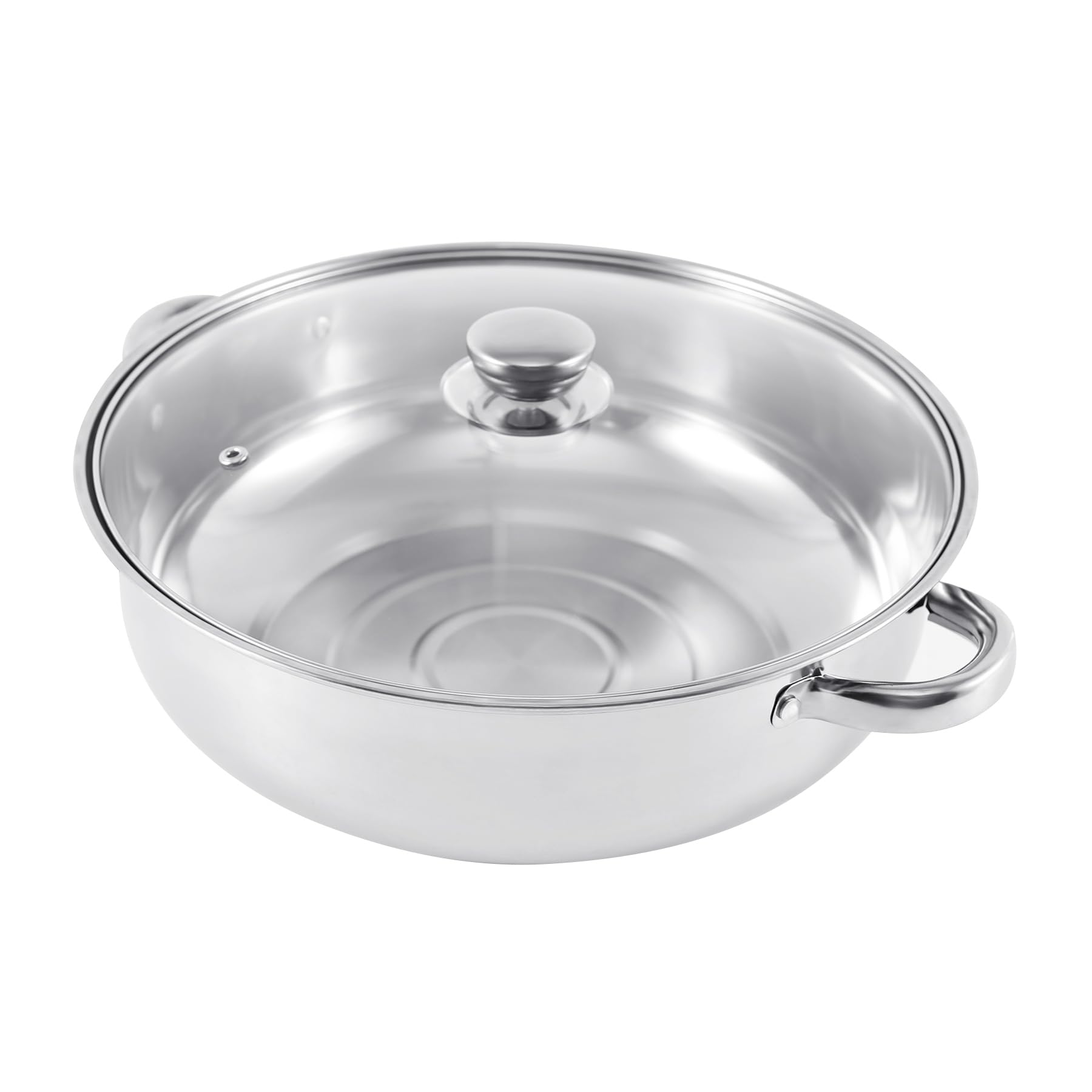 Cocido al vapor de acero inoxidable con tapa de cristal, 5 pisos 30cm, utensilios de cocina, cacerola, placa de inducción, vaporizador para albóndigas