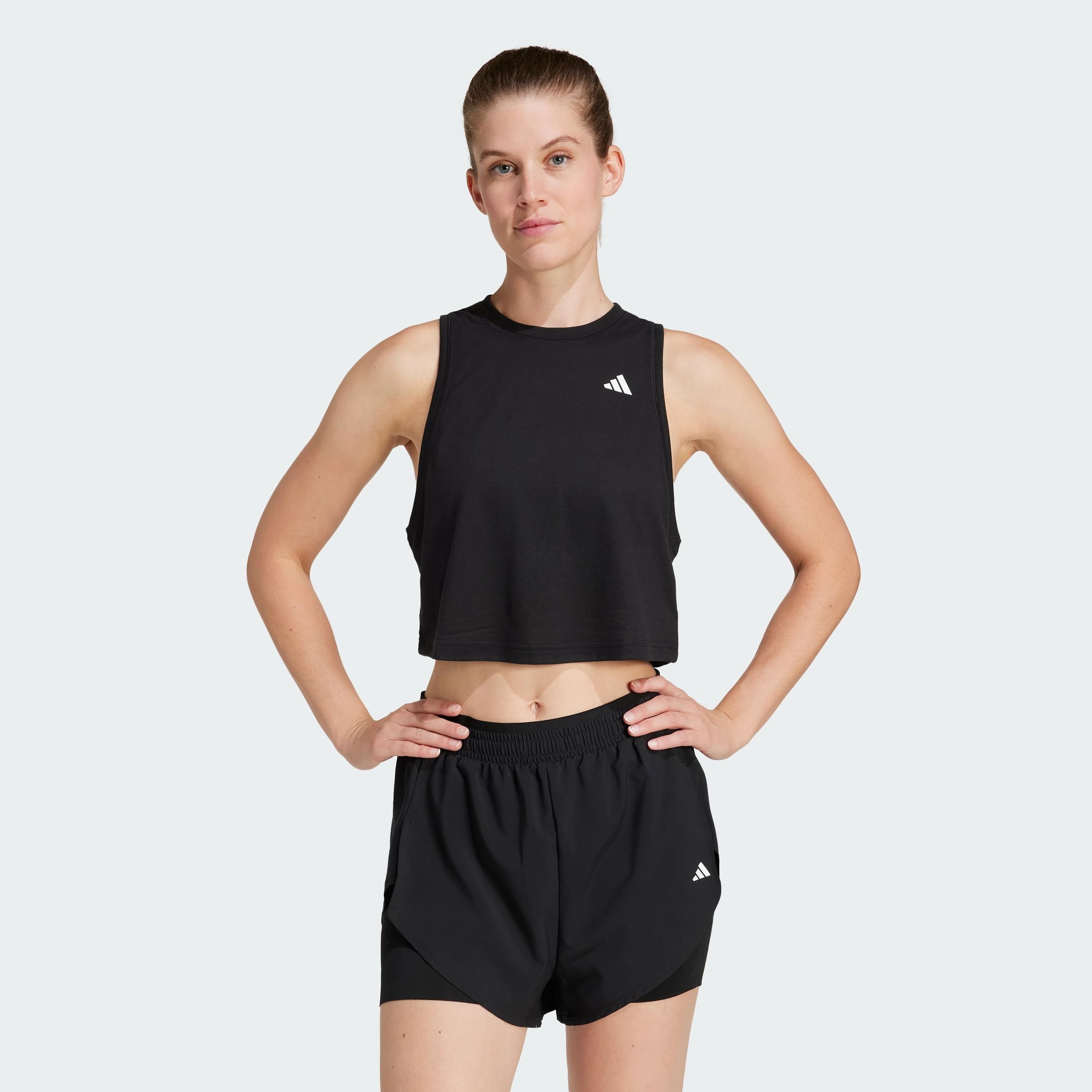 adidas Femme Train Essentials Boxy Workout Tank Shirt, Black, M