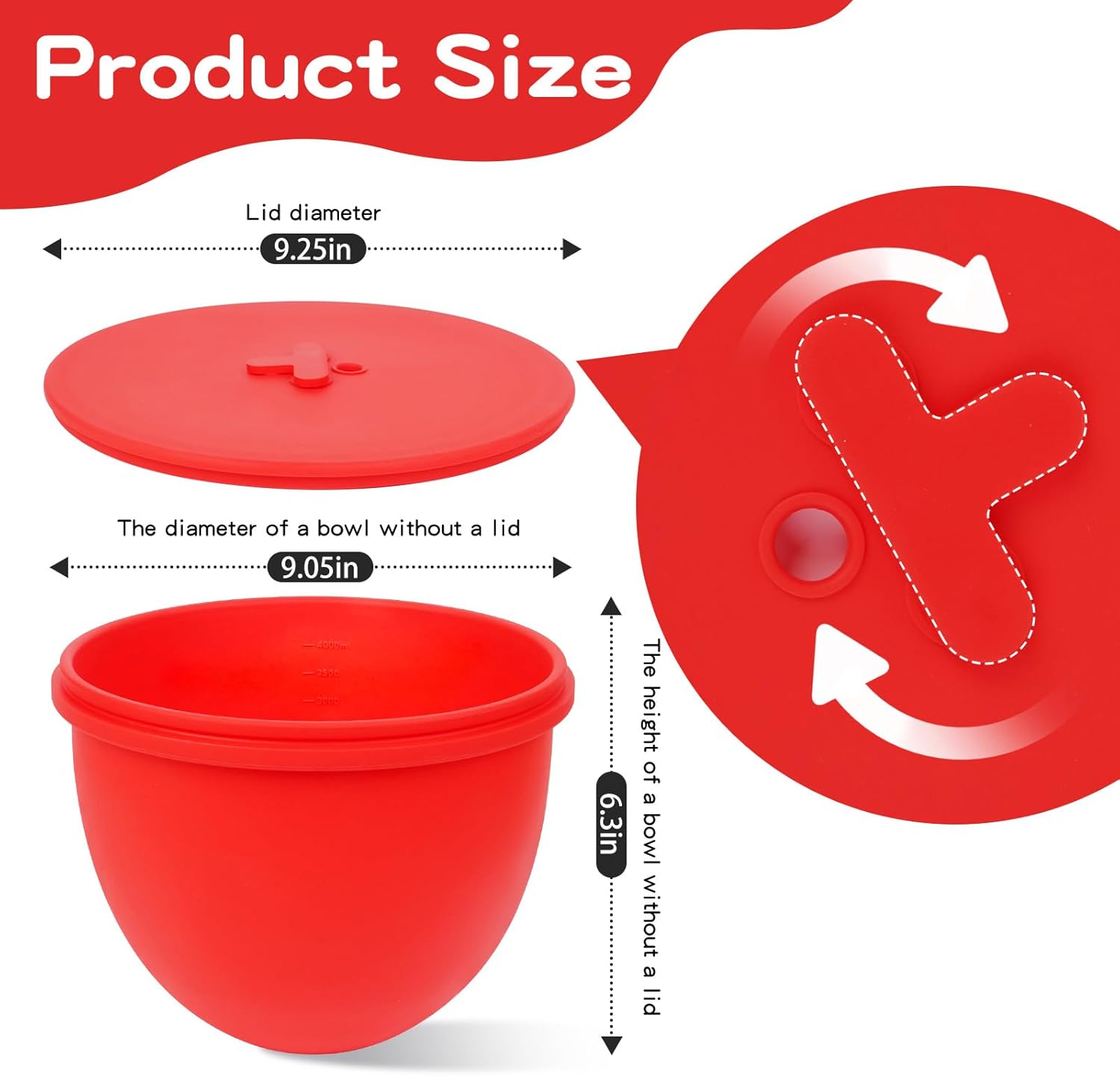 Silicone Liners for KitchenAid Tilt-Head 4.5 Qt Mixers, Mixer Bowl Accessories & Attachments for Baking and Cooking 3 Liners & 3 Lids, Dishwasher Safe (3, 4.5 QT)