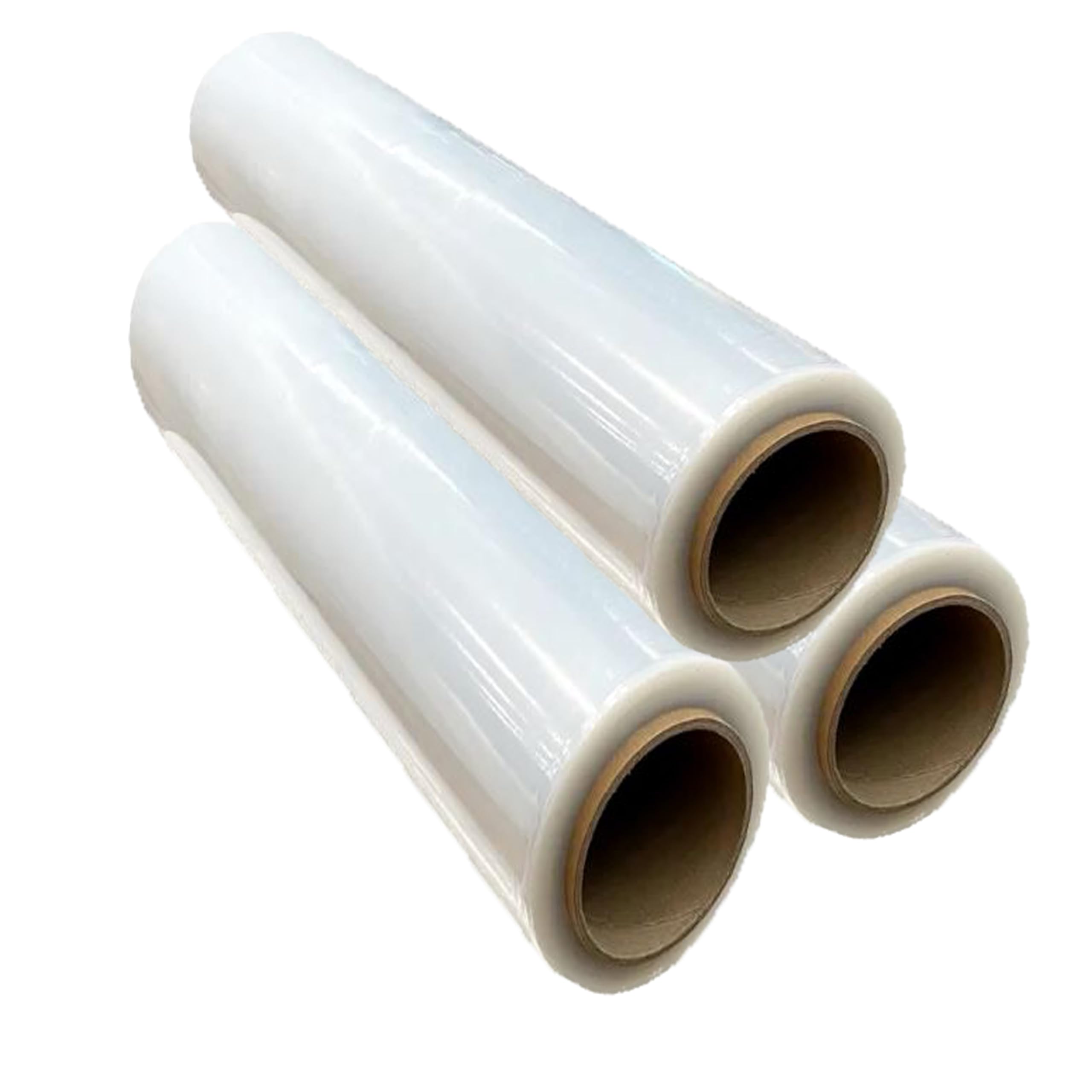 Transparente Verpackungsfolie | 50 cm Breite x 200 m Länge | Rolle für Industrieverpackungen und Palettieren, Kunststoff mit hoher Elastizität und Widerstandsfähigkeit (3 Stück)
