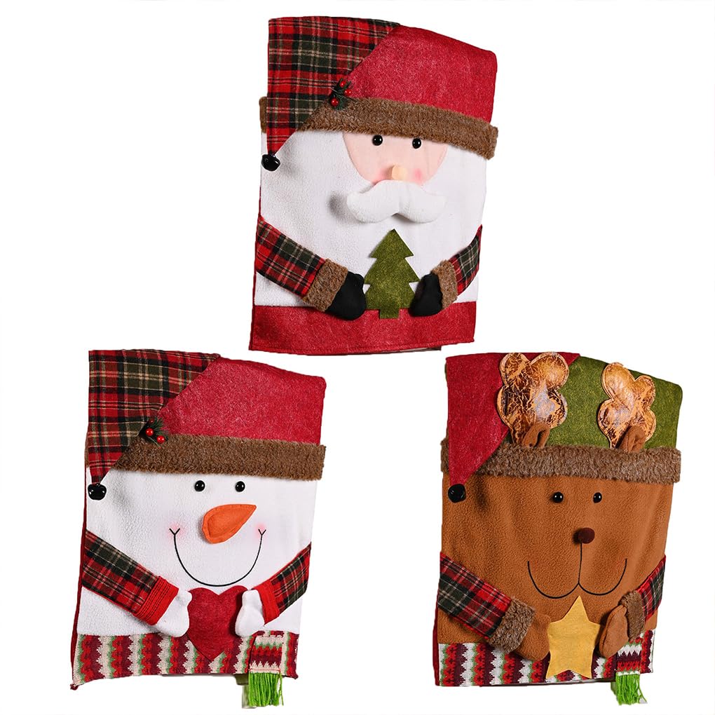 Funda para Silla Decorativa para el hogar, Conjunto de decoración navideña Festiva, Vestir sillas y añadir un Toque Festivo al Comedor, 6 uds.