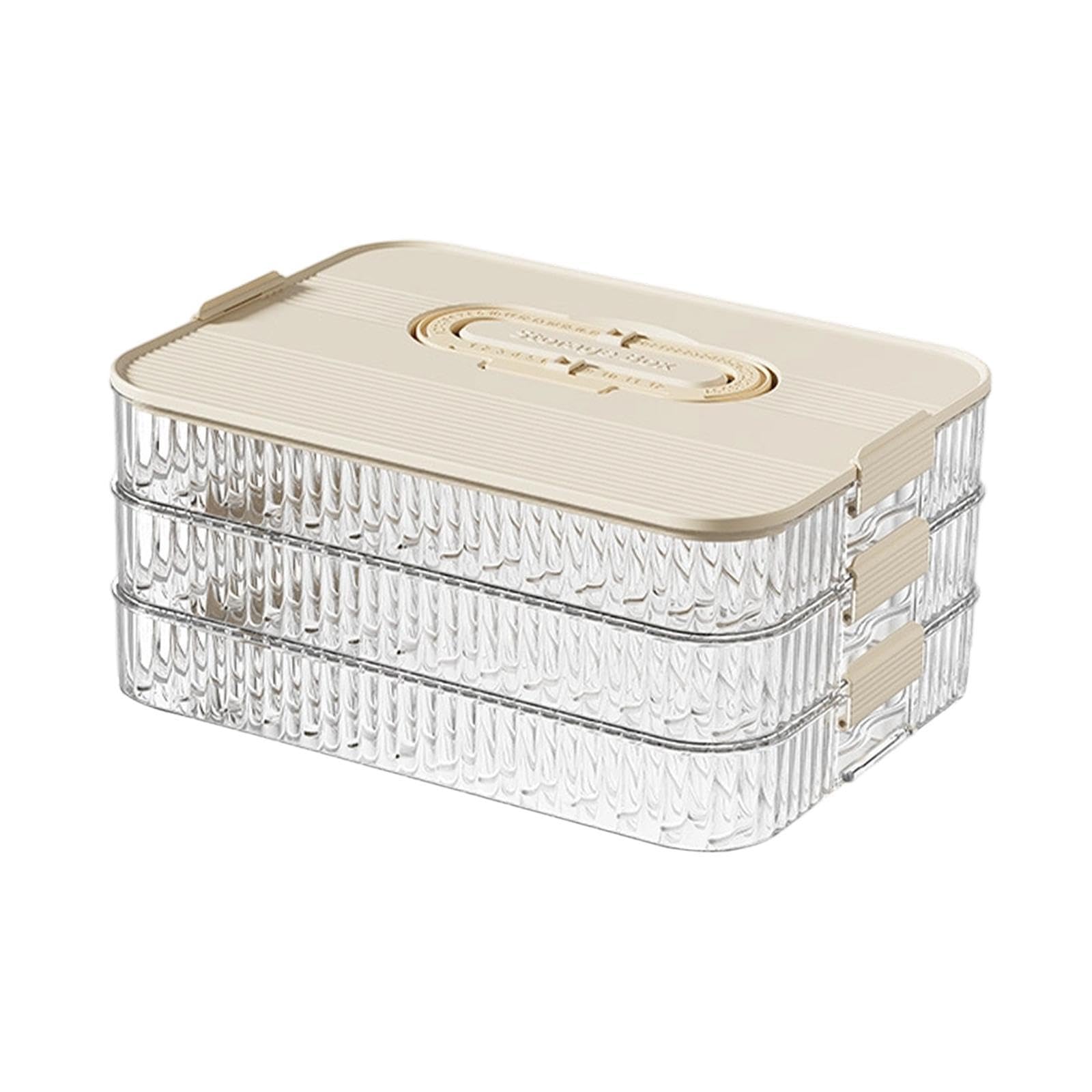 Dumplings Organizer Food Preservation Tray for Steamed Buns Noodles Biscuits 3 Layer