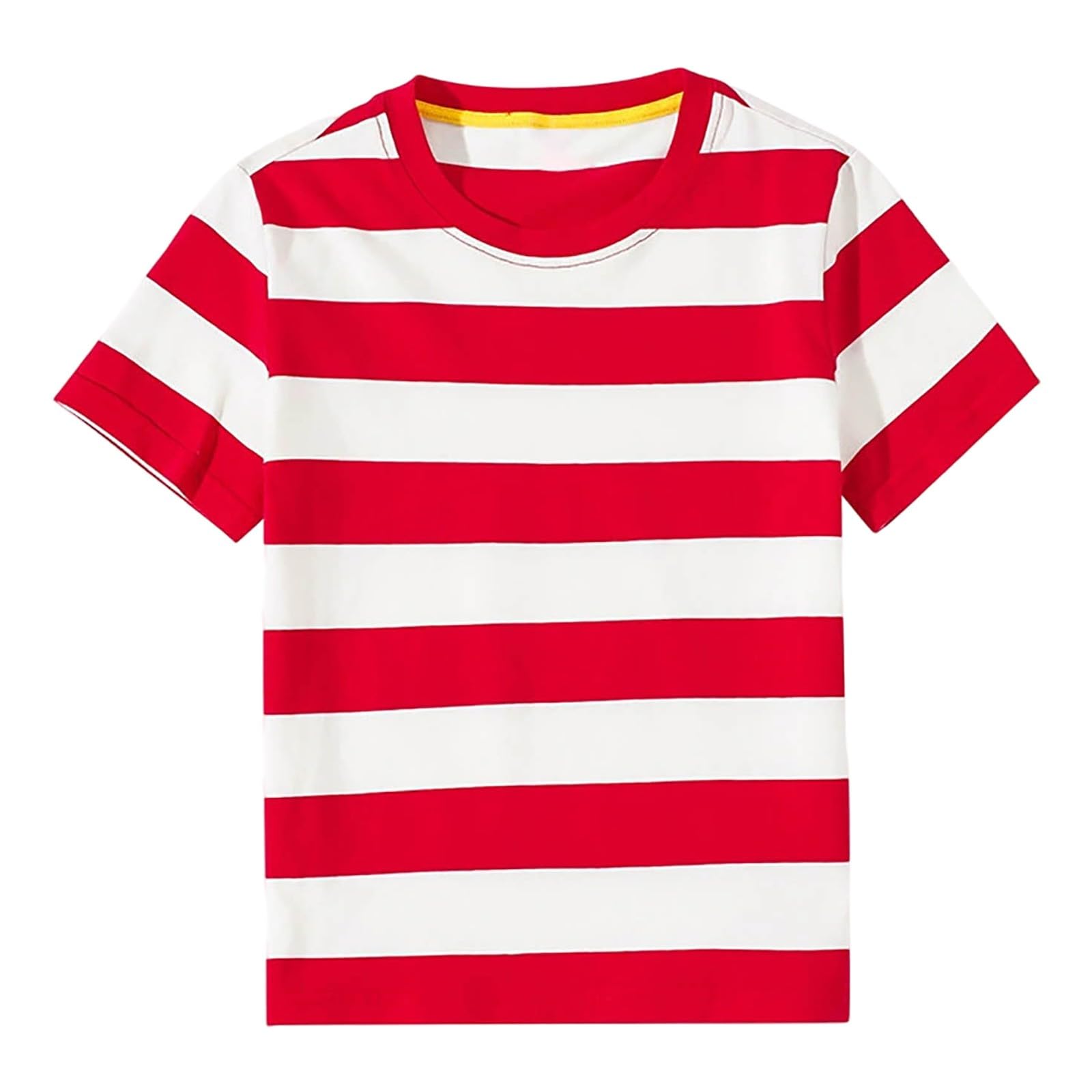 Camisetas Niños Top Camiseta de Manga Larga Niñas Verano Camisetas con Rayas Mangas Cortas, Bloque de Color, Cuello Redondo de Moda Suéter Tops Blusa Casual