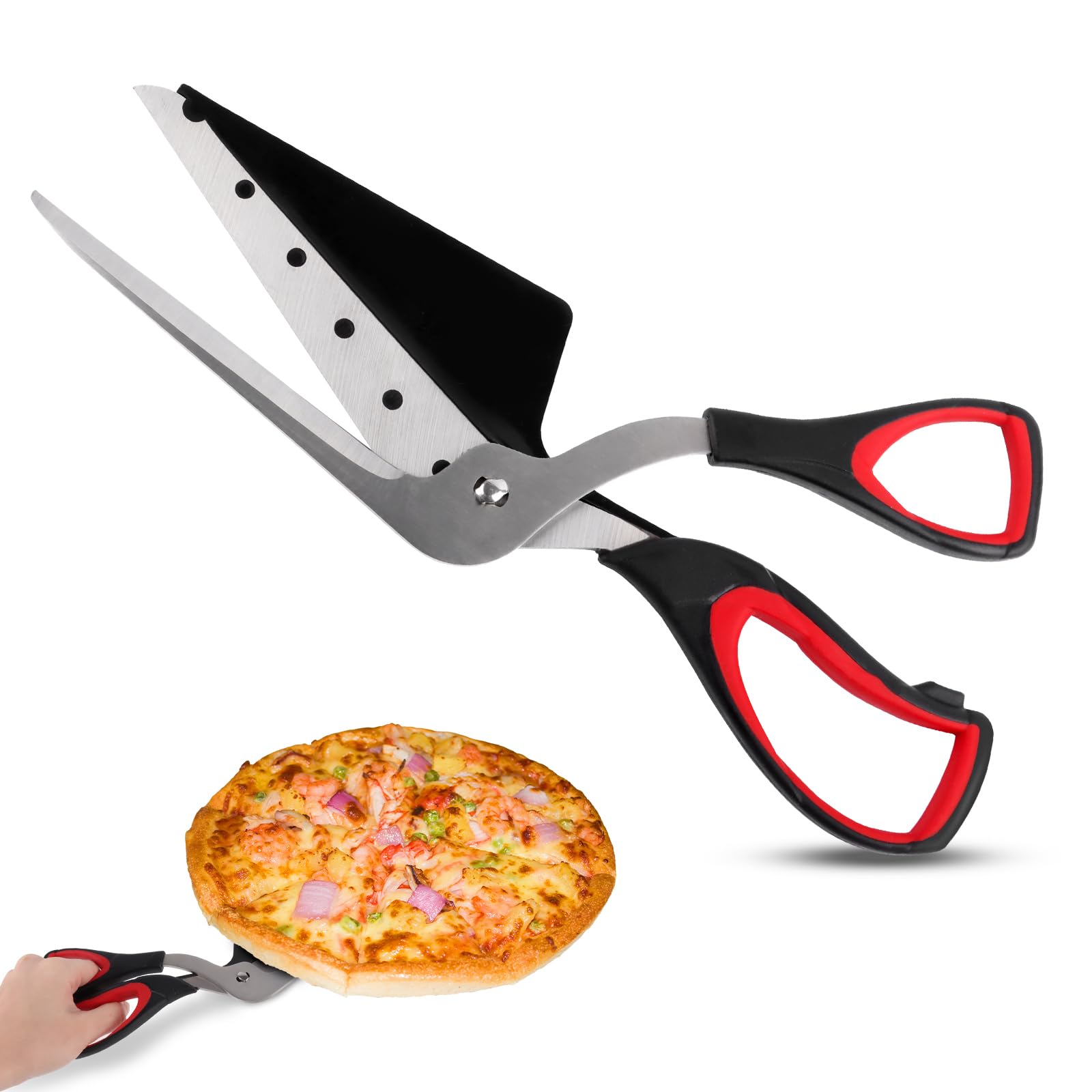 Pizza Scissors, Pizza Scissors Pizza Cutter Stainless Steel Pizza Cutter, 27.5CM Multifunctional Kitchen Scissors for Cutting Pizza, Pasta and Cakes