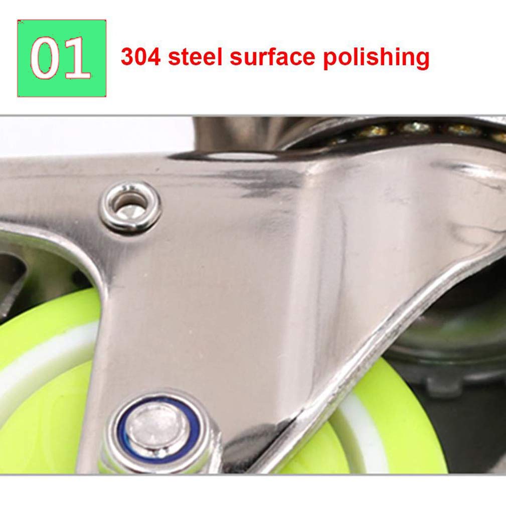 Ruote girevoli, Ruote per mobili, bulloni M12, Ruote per Trasporto con Freni, capacità di carico 150 kg, per carrelli, Fai da Te, carrelli della Spesa, Verde, (Confezione da 4)