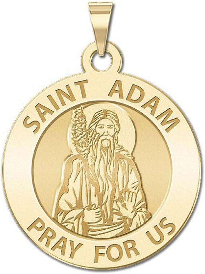 PicturesOnGold.com Saint Adam Round Religious Medal - - 3/4 Inch Size of a Nickel -Sterling Silver - Image 2
