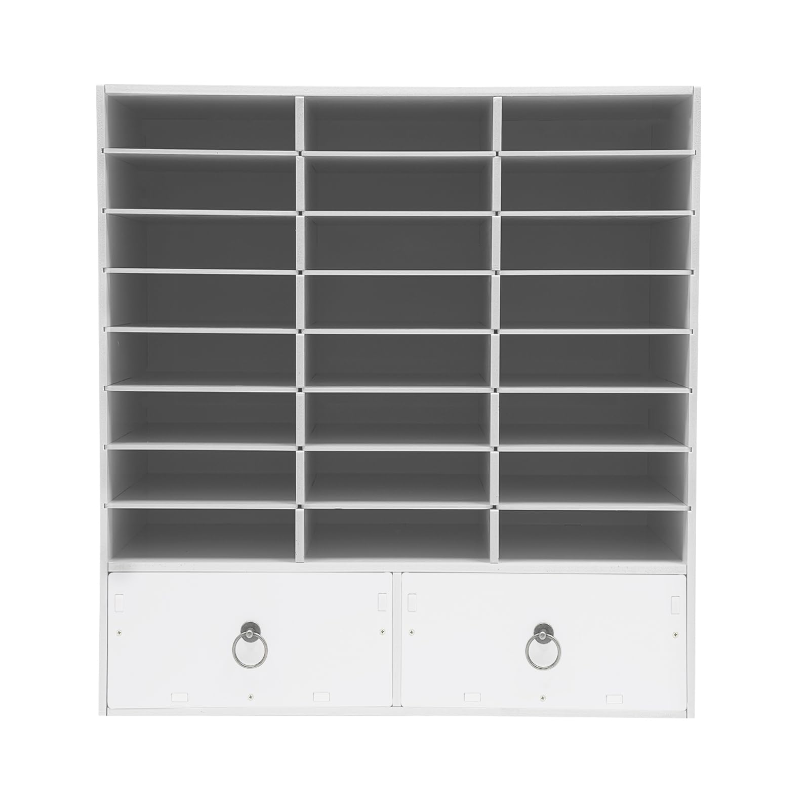 24 scomparti per ufficio con 2 cassetti, formato A4, portariviste in carta, 71,5 x 30 x 70 cm (bianco)