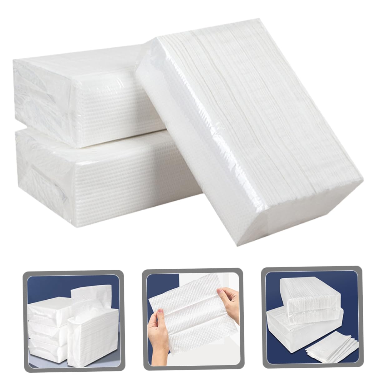VALICLUD Salviette Asciugamani di Carta Multifunzione, Carta Spessa e Assorbente, 5 Borse da 120 Fogli, Ricarica per Dispenser Cucina e Ristoranti, Toilet Paper
