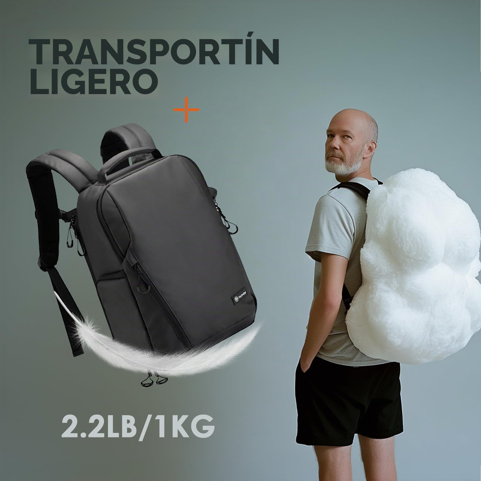 Tarion Mochila para cámara fotográfica, impermeable, bolsa para cámara SLR, mochila para cámara con compartimento para portátil de 14 pulgadas y cubierta de lluvia para cámaras SLR