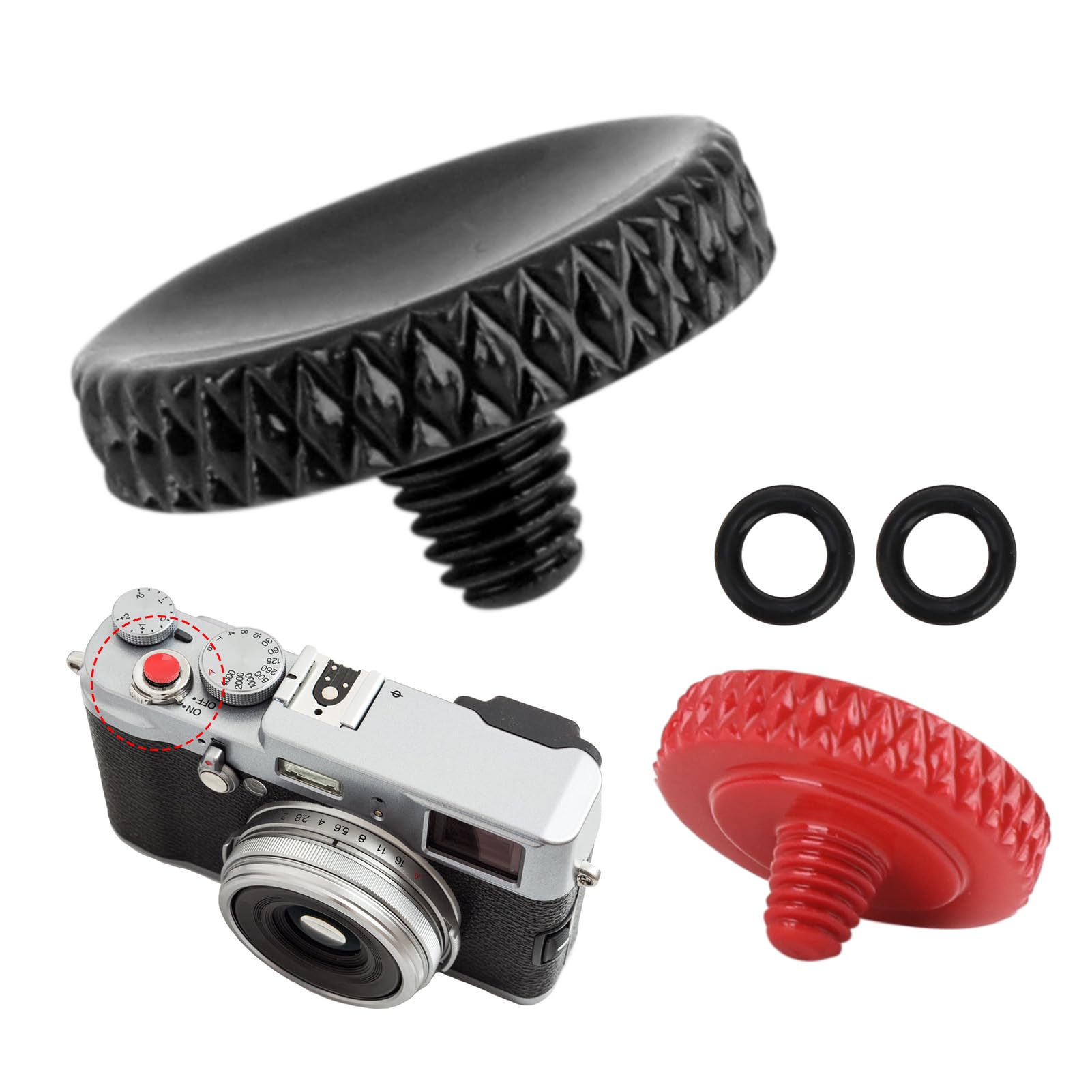 Kit 2 Pulsanti Di Scatto In Metallo Per Fotocamera - Compatibili Con Fuji, Sony, Nikon, Canon - Foto 3