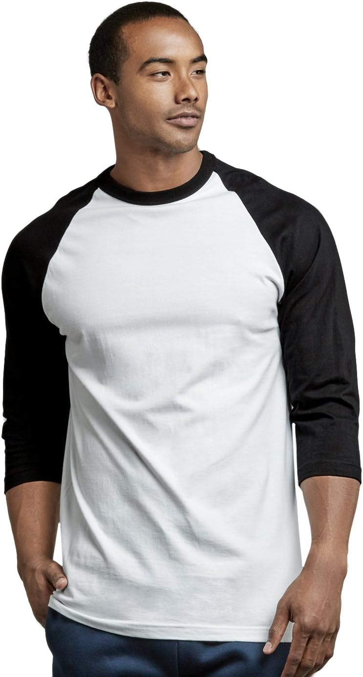 TOP PROMen's 3/4 Sleeve Casual Raglan Jersey Baseball Tee Shirt