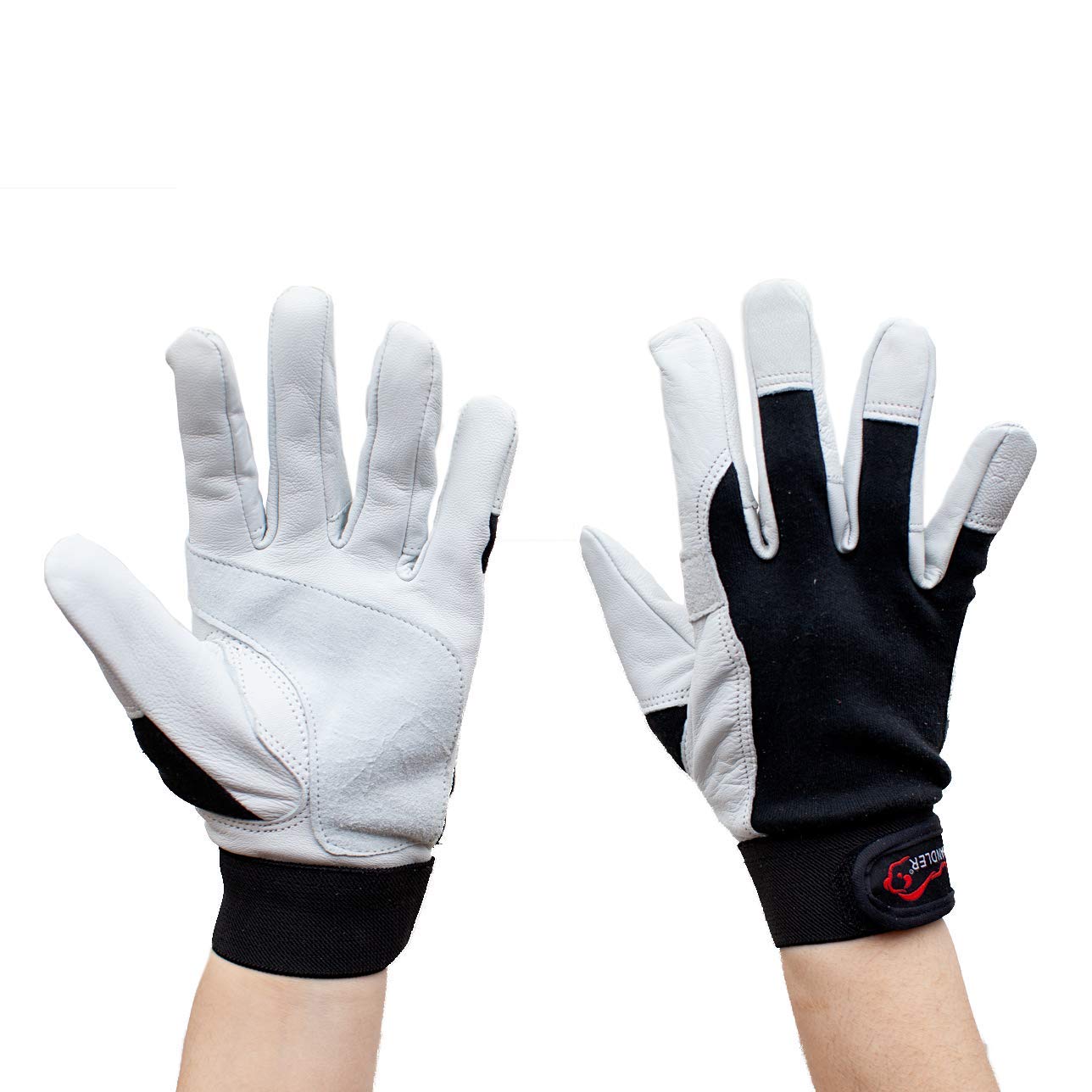 SAFE HANDLER Keystone Reinforced Gloves with Reinforced Double Palm Protection Breathable Stretch Fabric Backing Secure Hook Loop Closure