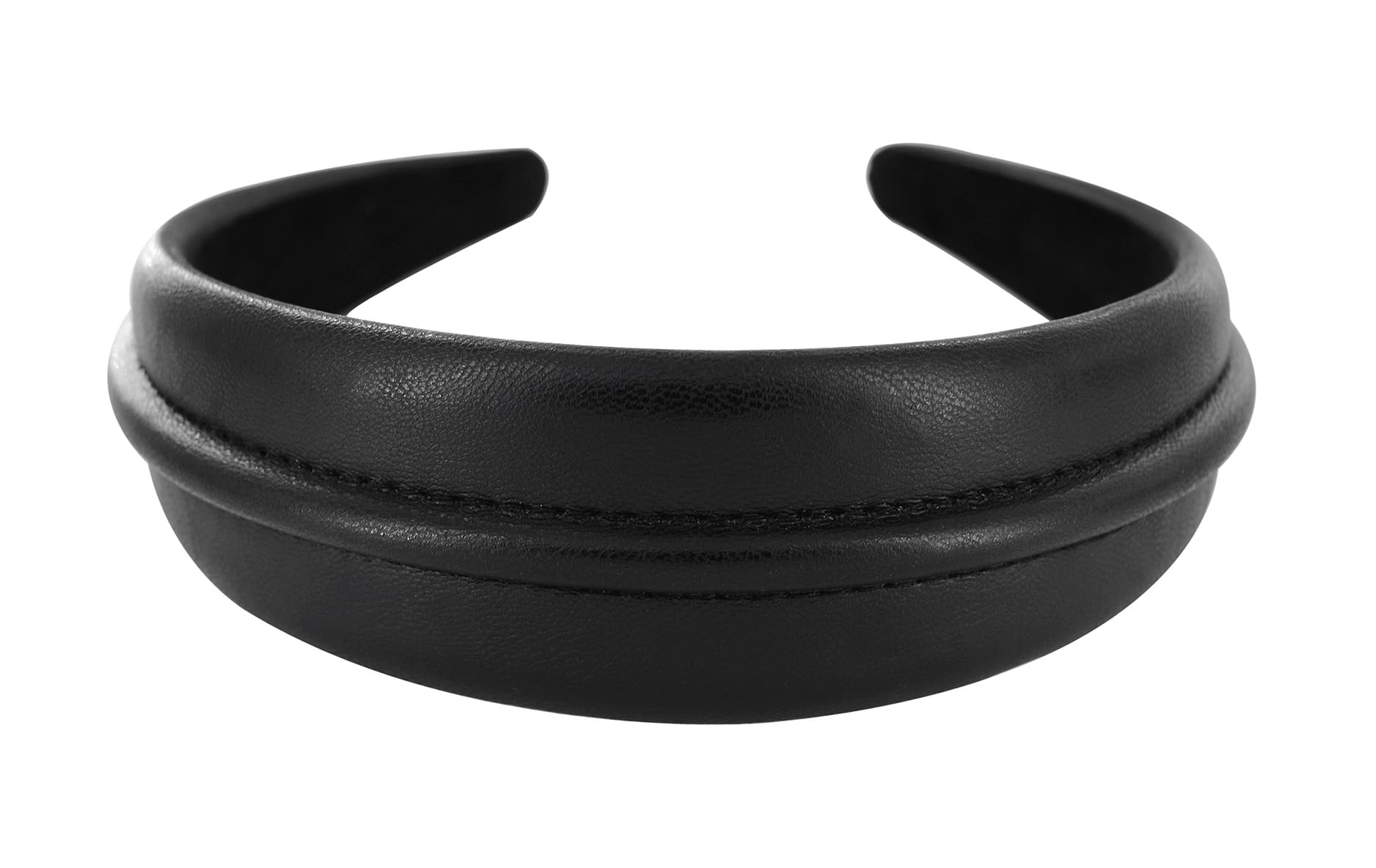 axy Wide Faux Leather Headband - Beautiful Elegant Women's Headband Hair Accessories HR27E (Black)