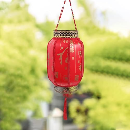 Miniatura 7 de Faroles solares colgantes, faroles rojos de la suerte, farol de personaje para exteriores, adorno para patio, camino, jardín