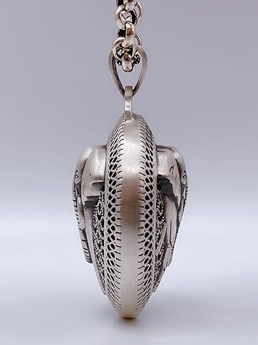 Miniatura 7 de Collar con colgante de animales de la suerte tridimensionales chapado en plata de ley hecho a mano, elefante de la suerte, zorro de la suerte, Pixiu