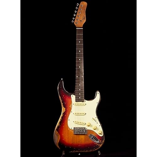 KGD Relic Electric Guitar,Roasted Maple Neck and Rosewood fingerboard,Bone Nut,6-String Relic Guitar,Professional/Full Size/Electric Guitars for Adults