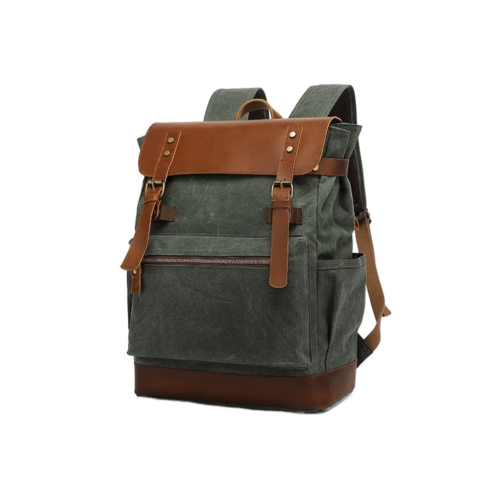 Herren-Leinwand-Laptop-Rucksack, 15.6 "wasserdichte, gepolsterte Laptoptasche for Geschäftsreisende, dauerhafte Anti-Diebstahl-College-Taschen Geschenke for Männer und Frauen (Color : Bronze, Size :