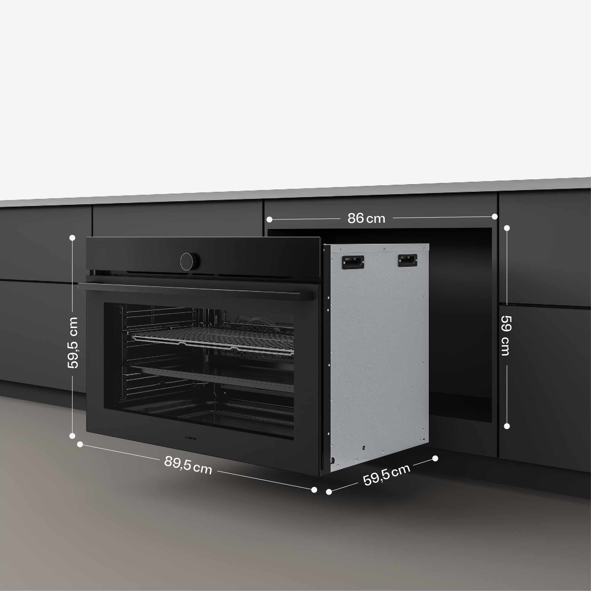 Klarstein Velaire Einbaubackofen 90 cm 127L Energieeffizienz A Digitalsteuerung
