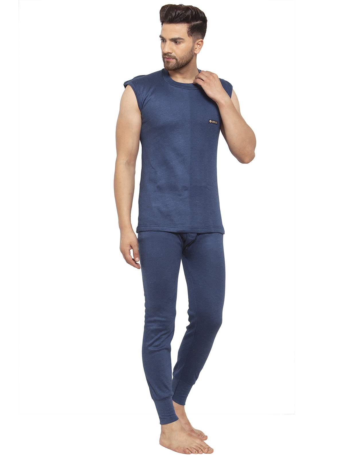 uzarus Men's Sleeveless Thermal Set (Round Neck Vest and Trouser)-picture-39