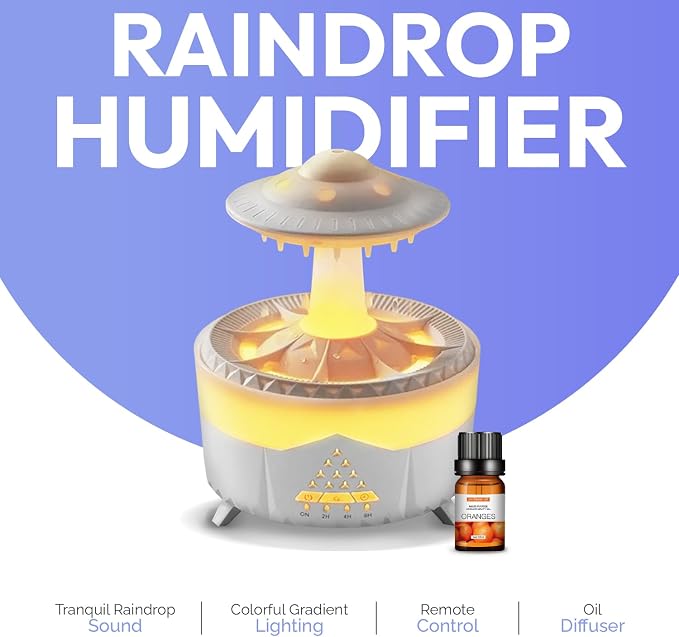 Difusor de Aromas Eléctrico UFO Raindrop Blanco miniatura 2