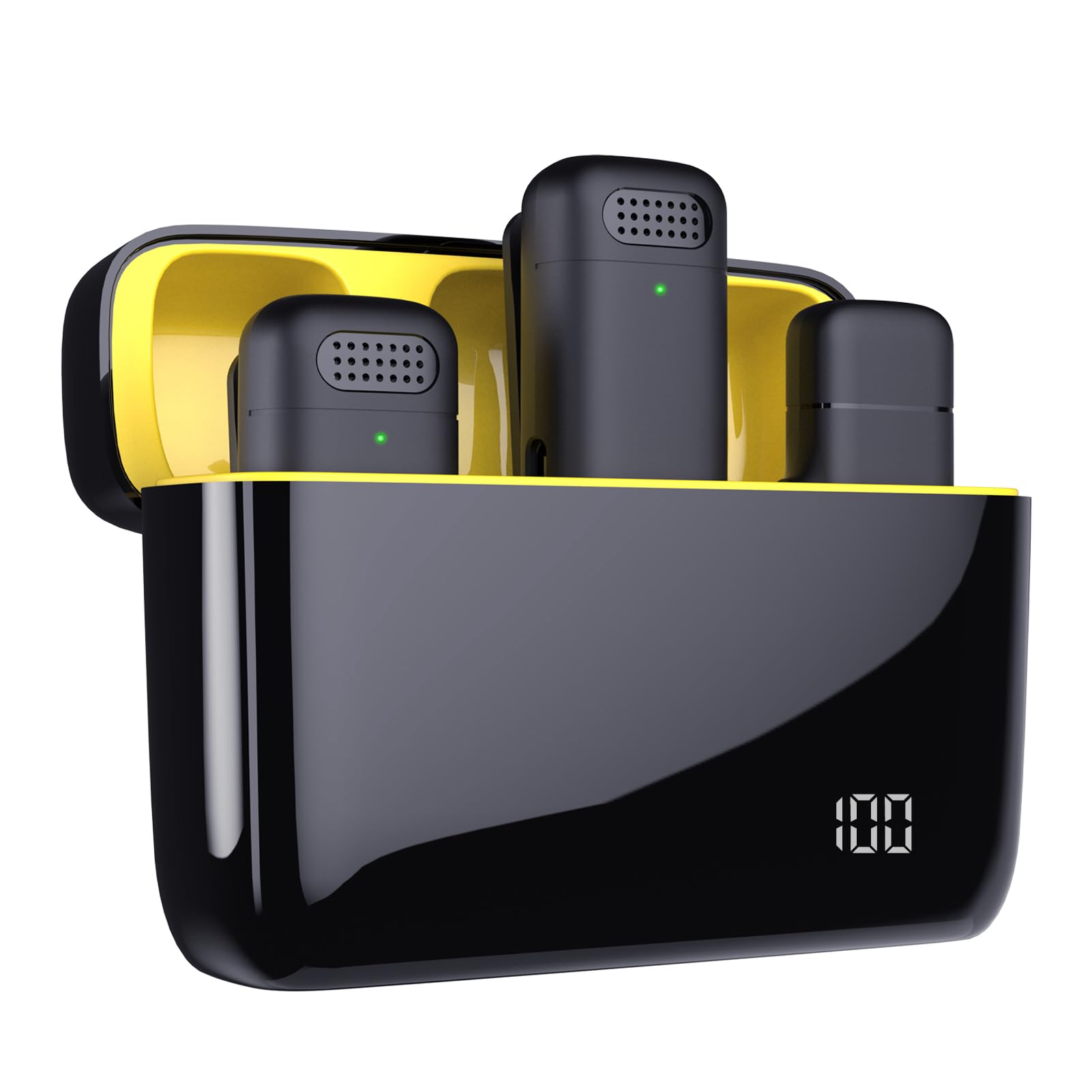 HITROLINK Wireless Lavalier Microphone with Charging Case, Dual Lavalier Microphone for Interviews, Live Streaming, YouTube, TikTok, Vlog, 30H Working