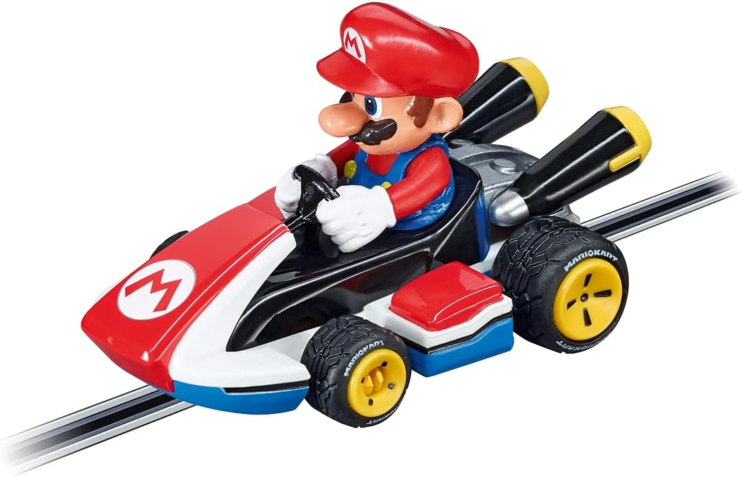 Carrera 64033 Mario Kart - Mario 1:43 Scale Analog Slot Car Vehicle for GO Electric and Battery Slot Car Racing Track Sets