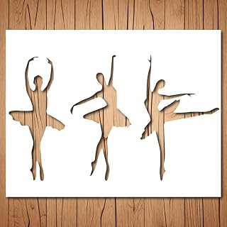 Ballerina Stencil | Reusable Ballerina Dancer Ballet Stencils for Painting on Wood, Glass, Wall, Rock, Fabric, Walls, Canvas, Glassware | Dancer Silhouette Stencil Template (4"x 6.5")