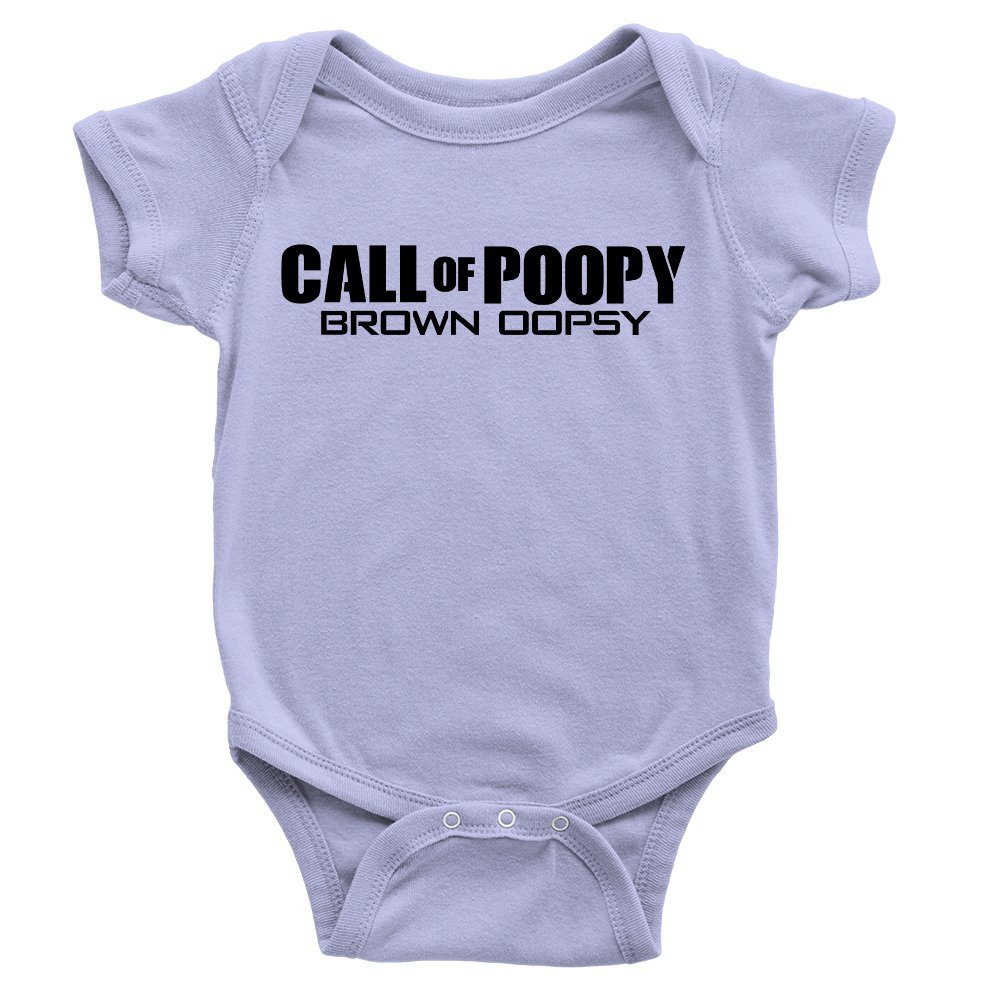 Kickass Tees Call of Poopy Babygrow Funny Joke Video Gaming Duty Gift Present New Baby