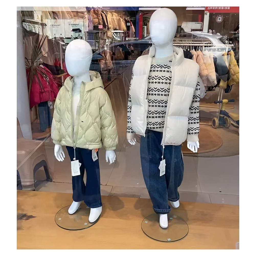 Maniquí Infantil De Cuerpo Entero, Maniquí Infantil Realista Desmontable, Maniquí De Exhibición De Ropa Con Base De Cristal, Para Fondo Fotográfico, Escaparate Y Tienda De Ropa(C-100cm Height)