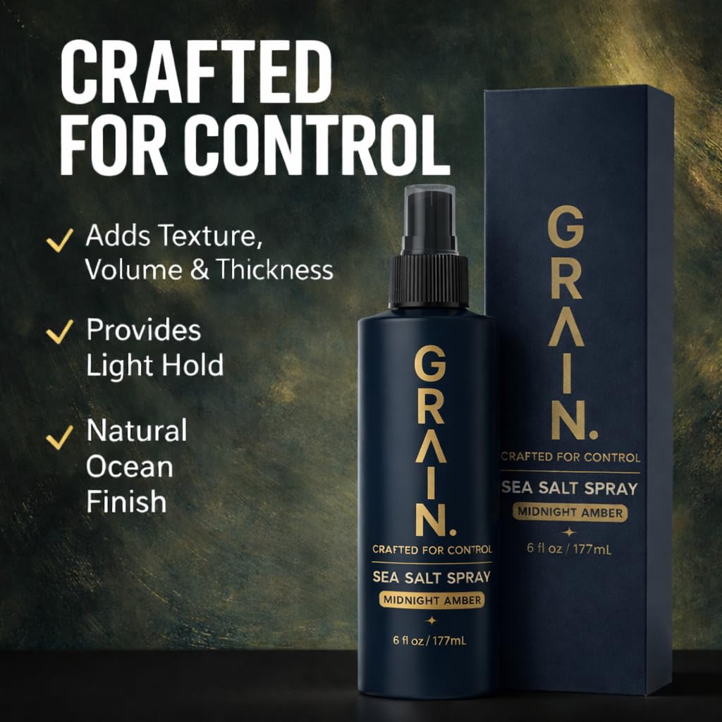 Grain Sea Salt Spray for Men | Texturizing and Volumizing Sea Salt Spray for Hair | Lightweight Volume Mist | Natural Texture | Flexible Hold | Unique Product Formula For all Hair Types | 6floz/177mL - Image 4