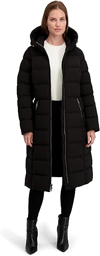 Laundry by Shelli Segal Women's Stretch Maxi Puffer Jacket– Long Winter Coat, PU