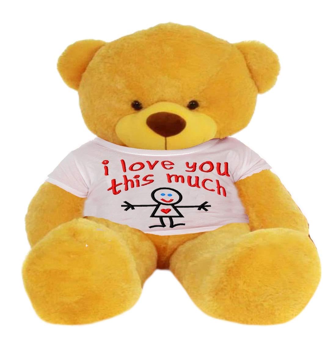 HUG n FEEL SOFT TOYS Big Teddy Bear Wearing I Love u This Much T-Shirt 6 feet Yellow_T Shirt_I Love u This Much Plush & Stuffed Toys (B08BXY1MWD) Amazon Price History, Amazon Price Tracker