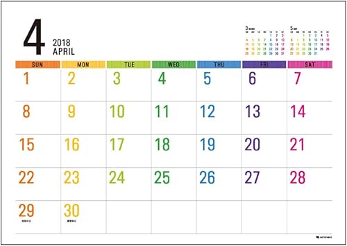 Amazon ユナイテッドビーズ カレンダー 18年 4月始まり 壁掛け A3 Lタイプ Cl184 L A3 文房具 オフィス用品 文房具 オフィス用品