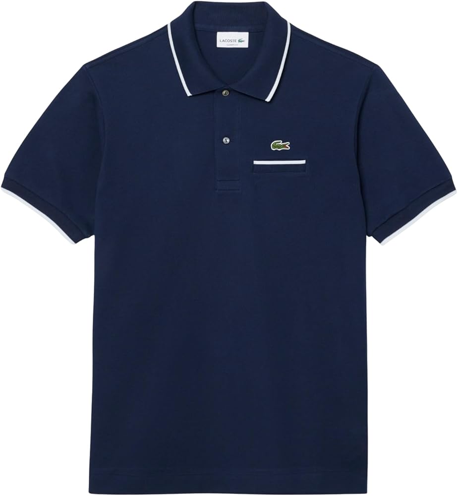 Lacoste Mens L.12.12 Short Sleeve Classic Fit Contrast Collar Polo